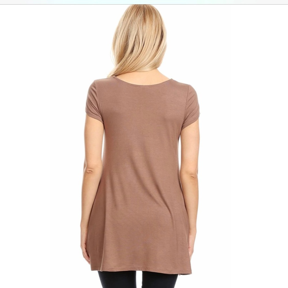 made in USA w pockets flowy swing top soft cocoa - Picture 7 of 14